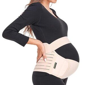 Maternity Belly Band – Beige XL Pregnancy & Postpartum Support Back/Hip/Pelvic